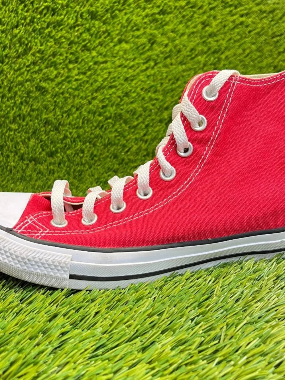 Converse Chuck Taylor All Star Hi Mens Size 8 Red White Athletic Shoes Sneakers - Picture 3 of 10